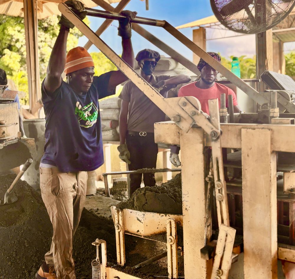 Peterson working at Welcome Home Haiti